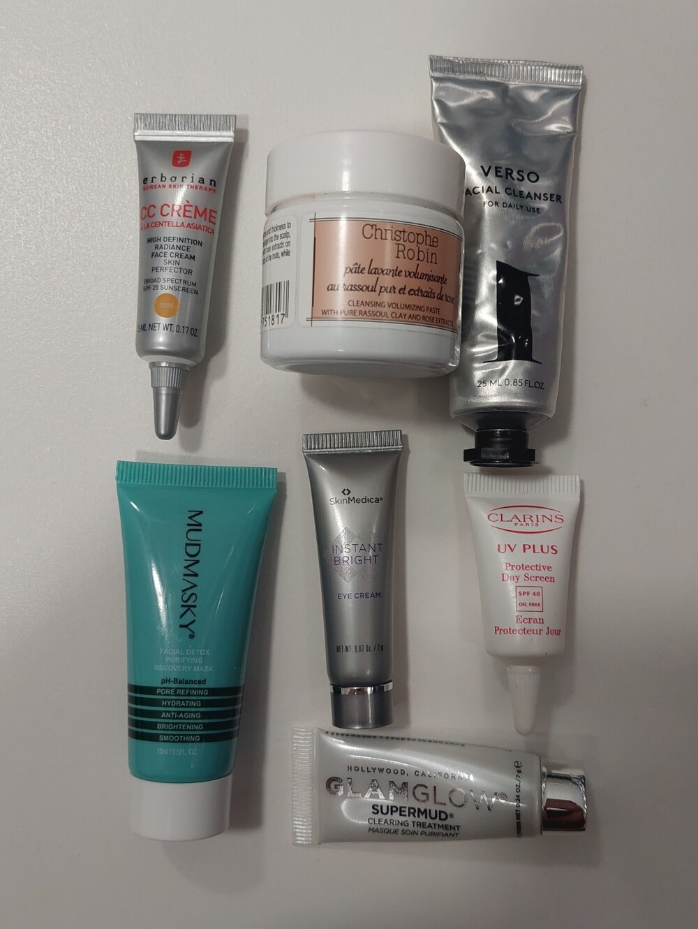 Skincare Travel Size Lot Of 7 SkinMedica Verso Erborian Cristophe Robin Clarins